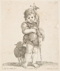 Svatý Jan Křtitel drží své složené roucho, ca. 1641. od Stefano della Bella