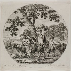 Satyr Family Walking od Stefano della Bella