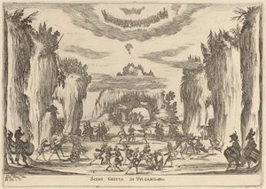 Scéna jeskyně Vulcano od Stefano della Bella