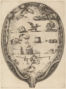 Obrazovka zobrazující italský Rebus of Fortune. od Stefano della Bella