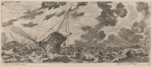 Loď v Tempest, 1644. od Stefano della Bella