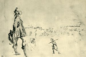 Stojící mužská postava, 1633-1634, 1943. od Stefano della Bella