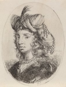 Sultánka ozdobená perlami, otočená doleva, 16491650. od Stefano della Bella