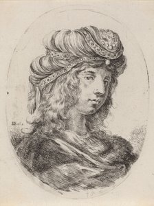 Sultánka v páskovaném turbanu, otočená doprava, 16491650. od Stefano della Bella