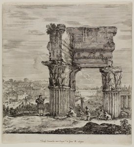 Chrám Concordia a Forum Romanum od Stefano della Bella
