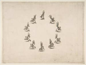 Deset kavalírů tvořících kruh, 1652. od Stefano della Bella