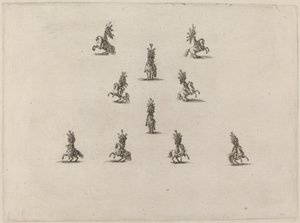 Deset kavalírů s velkými opeřenými přilbami, 1652. od Stefano della Bella