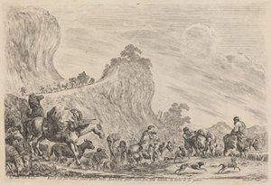 Odchod Jakuba do Egypta, pravděpodobně 1647. od Stefano della Bella