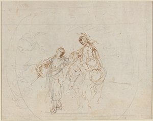 Útěk do Egypta [verso]. od Stefano della Bella