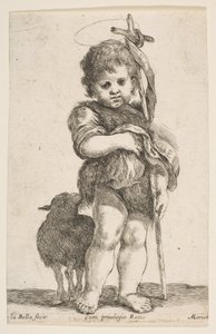 Nemluvně sv. Jana Křtitele zvedající roucho, ca. 1649. od Stefano della Bella