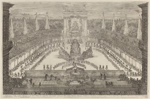 Princ z Toskánska, jeho koňské oddíly a kočáry kolem hory Atlas, 1661. od Stefano della Bella