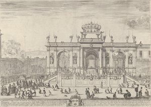 Oltář svaté svátosti, vlevo, svátost pod baldachýnem, nesená v p..., ca. 1648. od Stefano della Bella