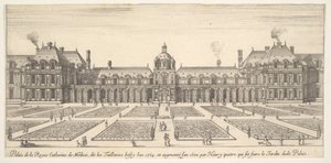 Palác Kateřiny Medicejské, zvaný Tuilleries, z Různé pohledy na památku..., 1649-51. od Stefano della Bella