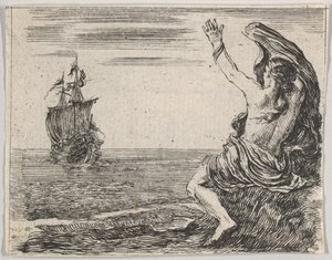 Theseus a Ariadne, z Mytologické hry Jeu de la Mythologie, 1644. od Stefano della Bella
