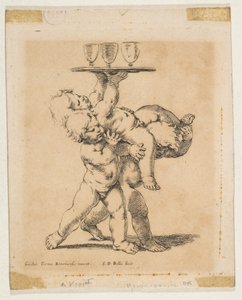 Tři děti s podnosem, ca. 1638. od Stefano della Bella