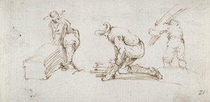 Studie tří figur od Stefano della Bella