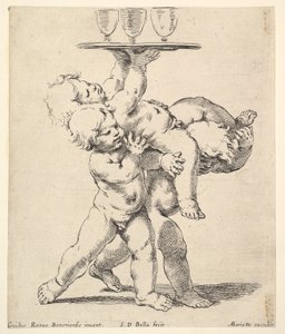 Tři děti nesoucí tác, ca. 1638. od Stefano della Bella