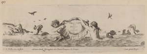 Titulní strana pro ozdoby vlysů a Fogliani, pravděpodobně 1648. od Stefano della Bella