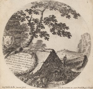 Titulní strana pro krajiny a ruiny Říma, 1646. od Stefano della Bella