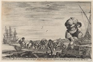 Titulní strana pro pohledy na mořské přístavy, 1647. od Stefano della Bella
