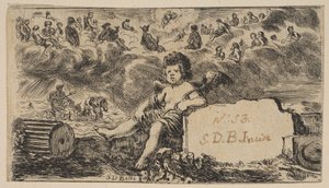 Titulní strana: Cupid, z Mythologické hry Jeu de la Mythologie, 1644. od Stefano della Bella
