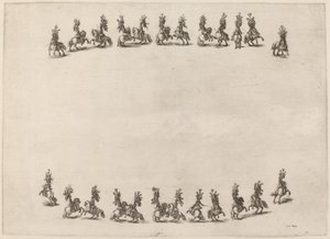 Dvacet čtyři Cavorting Cavaliers, 1652. od Stefano della Bella