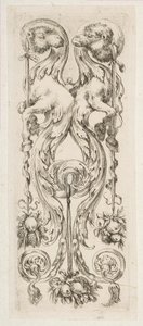 Dvě protilehlé velbloudí hlavy s těly končícími v Ornamentu, ca. 1653. od Stefano della Bella
