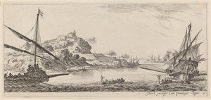 Dvě galéry a jejich starty, v roce 1647 nebo dříve. od Stefano della Bella