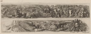 Dva ozdobné pásy s připoutanými leopardy a orly, pravděpodobně 1648. od Stefano della Bella