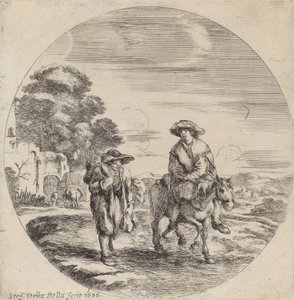 Dva rolníci na cestách v krajině, 1656. od Stefano della Bella