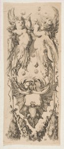 Dvě okřídlené děti s těly měnícími se v ozdobné foukající bubliny, ca. 1653. od Stefano della Bella