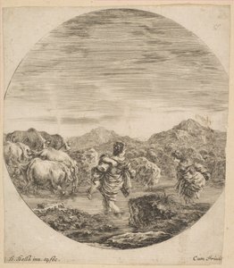 Dvě ženy přes potok, ca. 1646. od Stefano della Bella