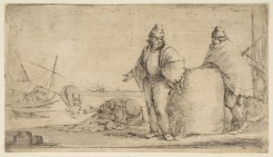 Dva námořníci s balíkem zboží, ca. 1662. od Stefano della Bella