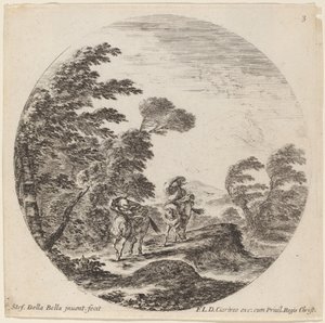Jezdci ošlehaní větrem, 1646. od Stefano della Bella