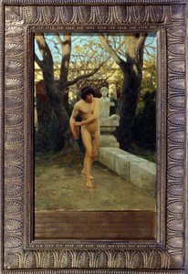 Discobolus, konec 19. století (olej na panelu)