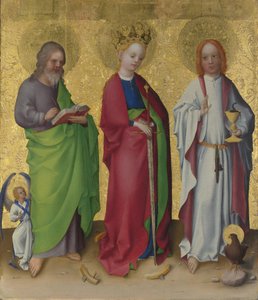 Svatí Matouš, Kateřina Alexandrijská a Jan Evangelista, c. 1450