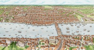 Jakobínský Londýn (děti), asi 1603-1625 (tuš a akvarel) od Stephen Conlin