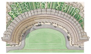Královský půlměsíc, Bath, asi 1780-1800 (tuš a akvarel) od Stephen Conlin