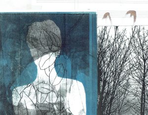 La Foret I, 2016 (monotisk a koláž) od Stephen Dow