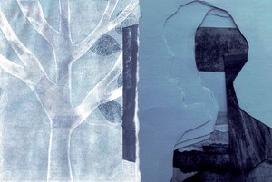La Foret V, 2017 (monotisk a koláž) od Stephen Dow