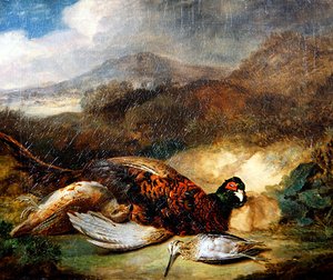 Bažant a Woodcock in a Country Landscape (olej na plátně) od Stephen Elmer