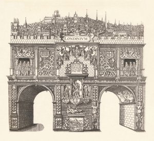 Triumfální oblouk postavený na počest krále Jamese Vstup do Londýna a průjezd Londýnem, 1604, od Stephen Harrison