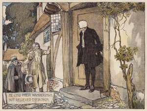 Ilustrace k filmu The Deserted Village od Olivera Goldsmithe (barevná litografie) od Stephen Reid