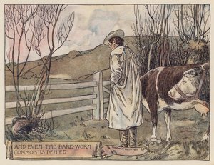Ilustrace k filmu The Deserted Village od Olivera Goldsmithe (barevná litografie) od Stephen Reid