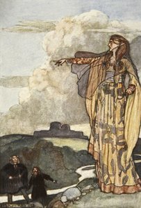 Macha Curses the Men of Ulster, ilustrace z 