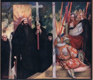 Přijetí svatého Augustina od Ethelberta (barevné lito) od Stephen Reid