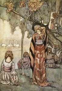 Utábořili se a labutě jim zpívaly, ilustrace z 