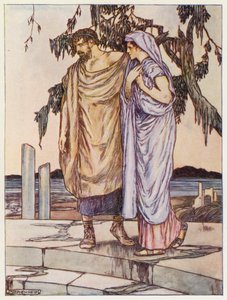 Zeus přikázal zastavit déšť a stáhnout záplavy (barevná litografie) od Stephen Reid