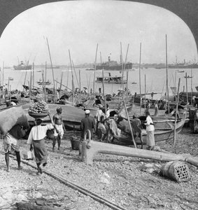 Přístav Rangún na řece Irrawaddy, Barma, 1908