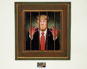 Trump Convicted, 2020 (olej na desce)